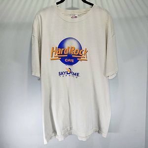 Hard Rock Cafe Sky Dome 1989 Toronto Canada Vintage Shirt White USA Rare Size XL
